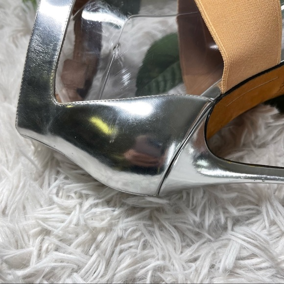 GIVENCHY Silver Foil Ankle Strap Heels Size 36 - Picture 7 of 10